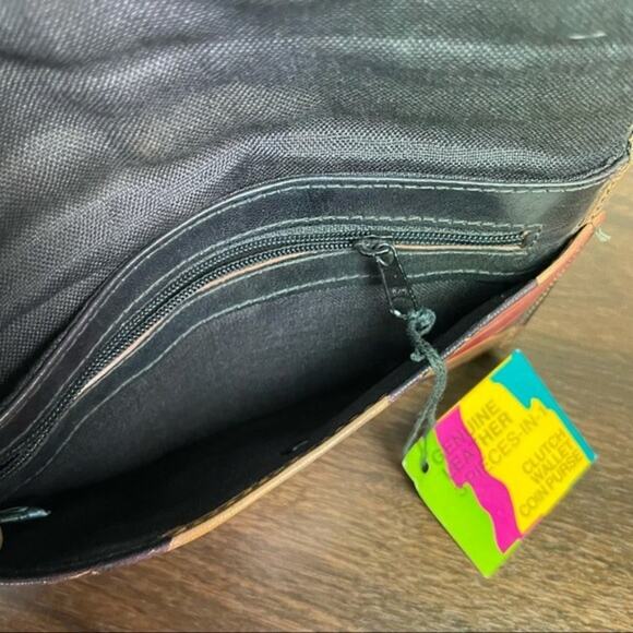 Mediterranean trading co geometric leather wallet and coin pouch two piece set - Picture 9 of 11